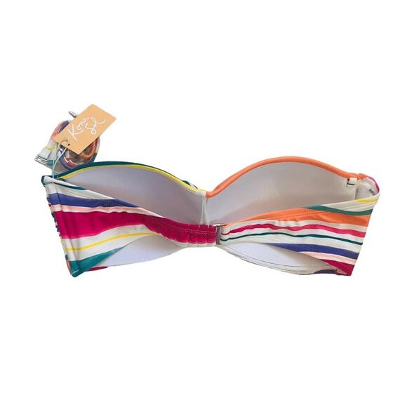 New Kona Sol Multi Color Strapless Halter Bikini Top Size Large - Picture 5 of 7